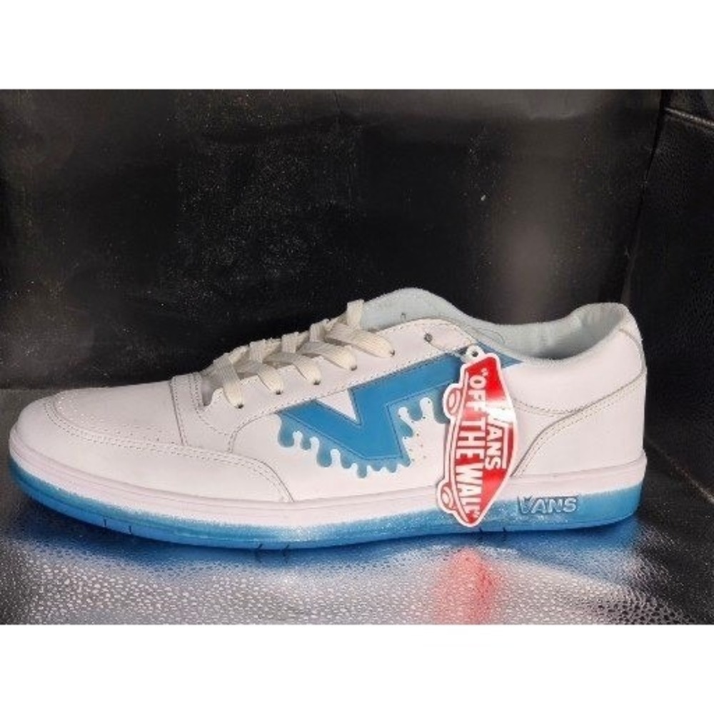 Vans Lowland CC Drip Slushie Mens 13 White Blue ComfyCush Skate Sneakers NWT